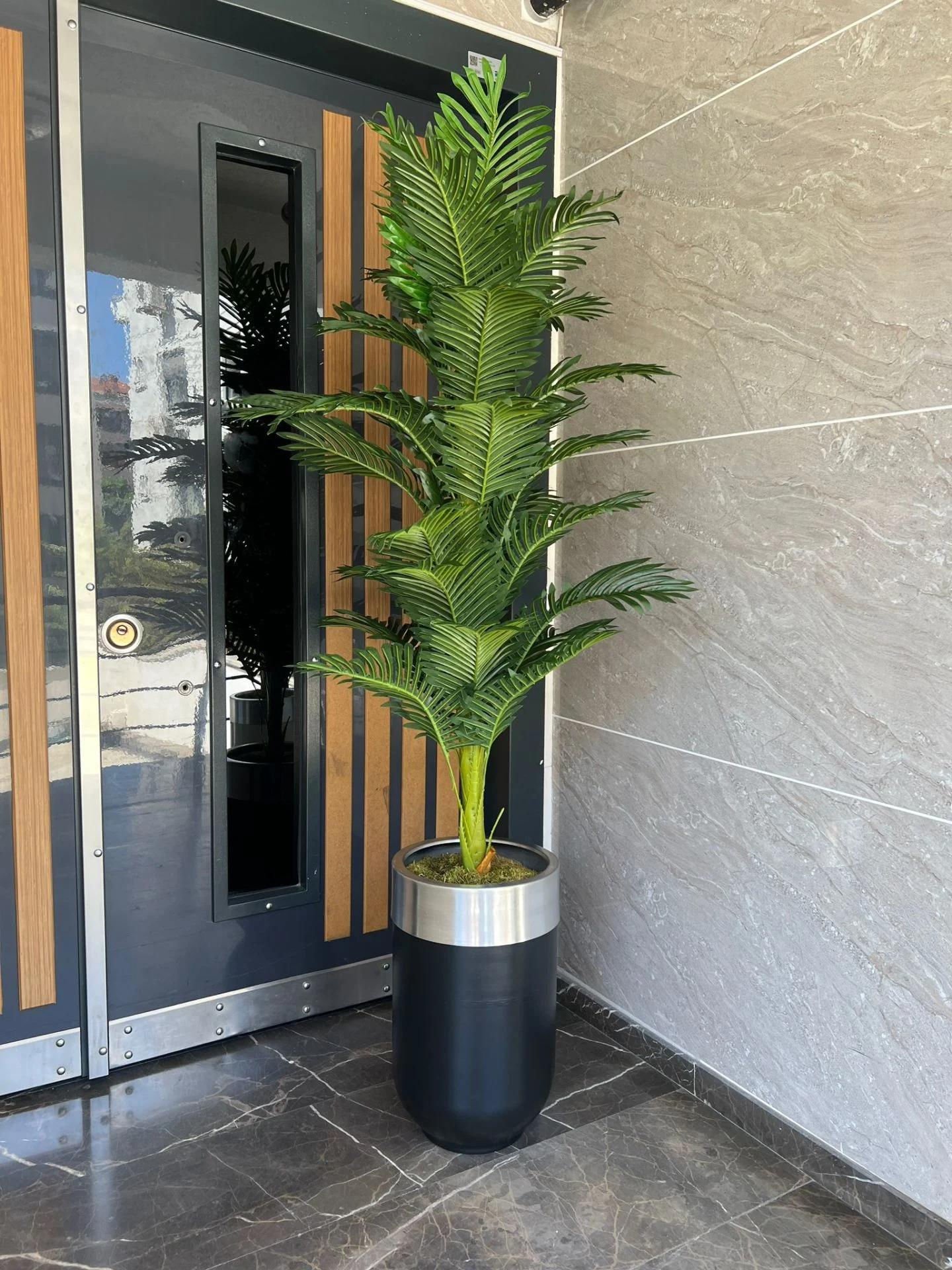 Yapay Arekalı Davul Saksı Siyah Gümüş No:3