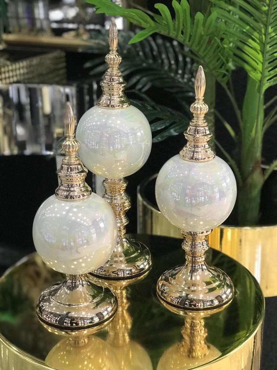 Dekoratif 3'lü Alem Beyaz