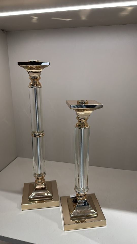 İthal Gold Rose Şamdan Şeffaf Detaylı