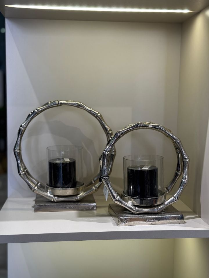 İkili Döküm Halka Mumluk Gümüş