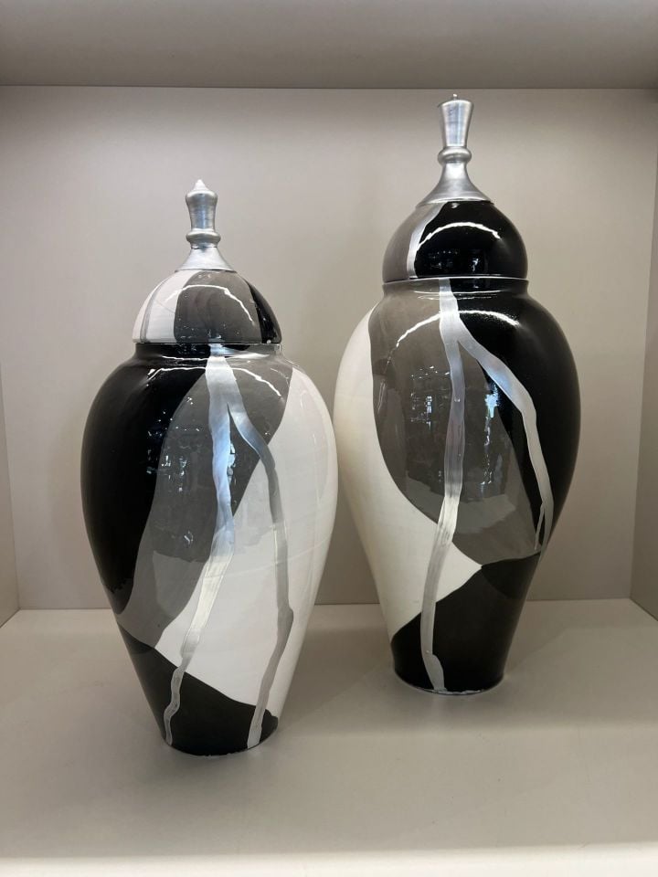 Desenli Gri Detaylı Küp