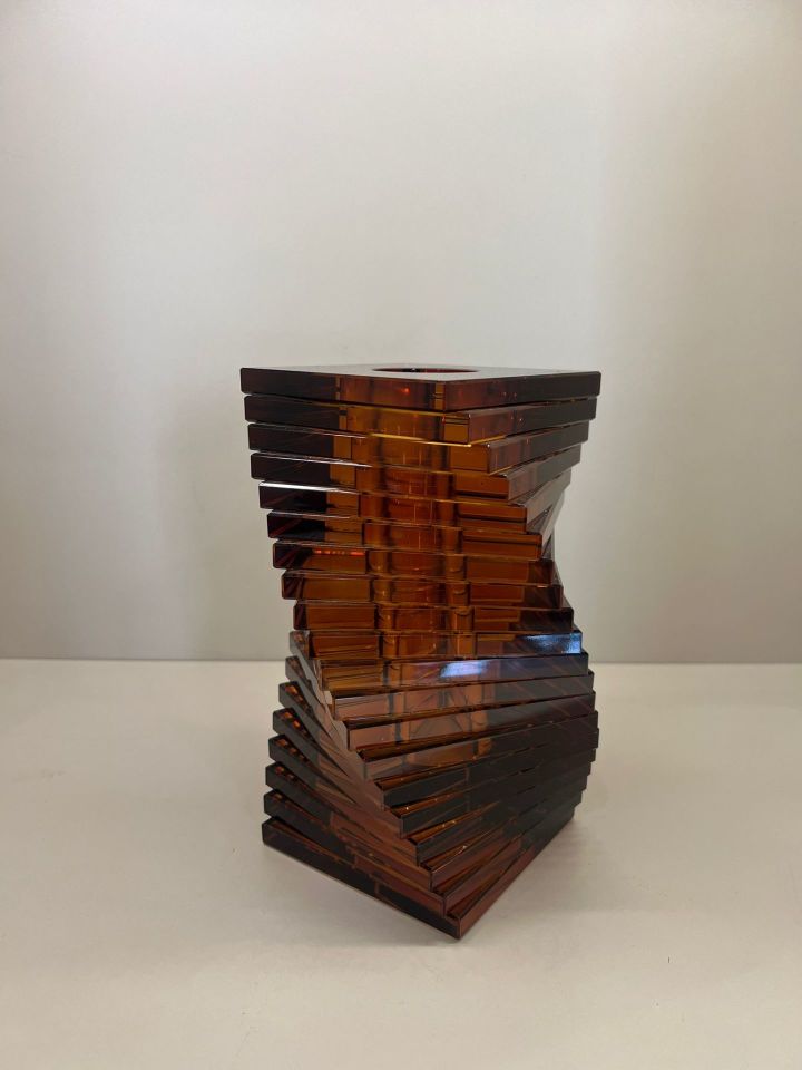 Kristal Amber Dekoratif Vazo