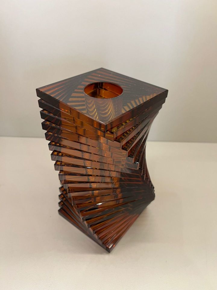 Kristal Amber Dekoratif Vazo