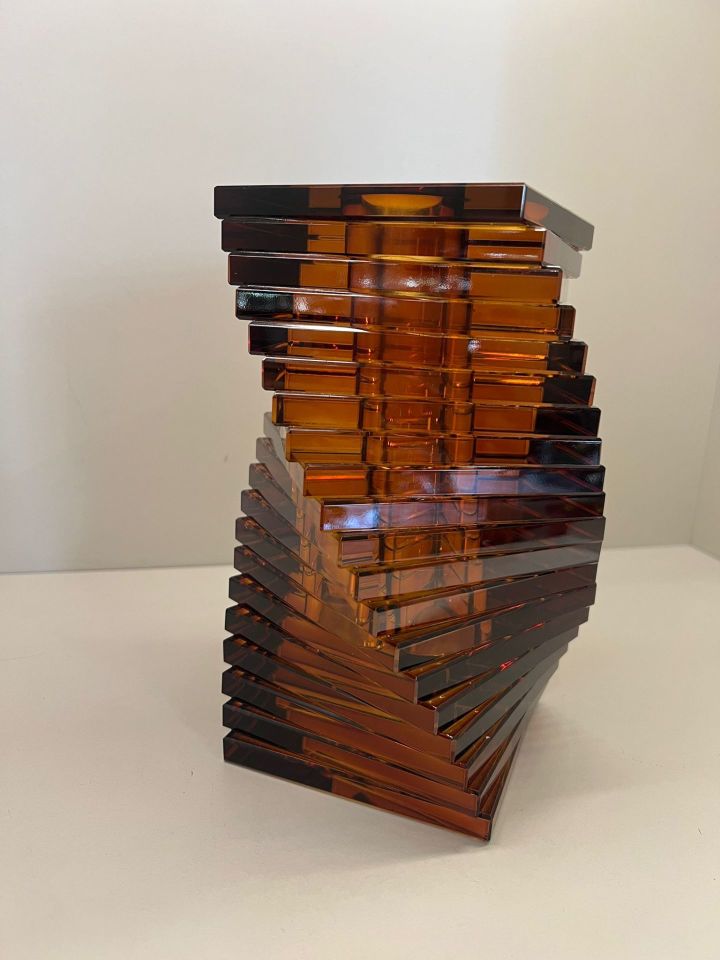 Kristal Amber Dekoratif Vazo