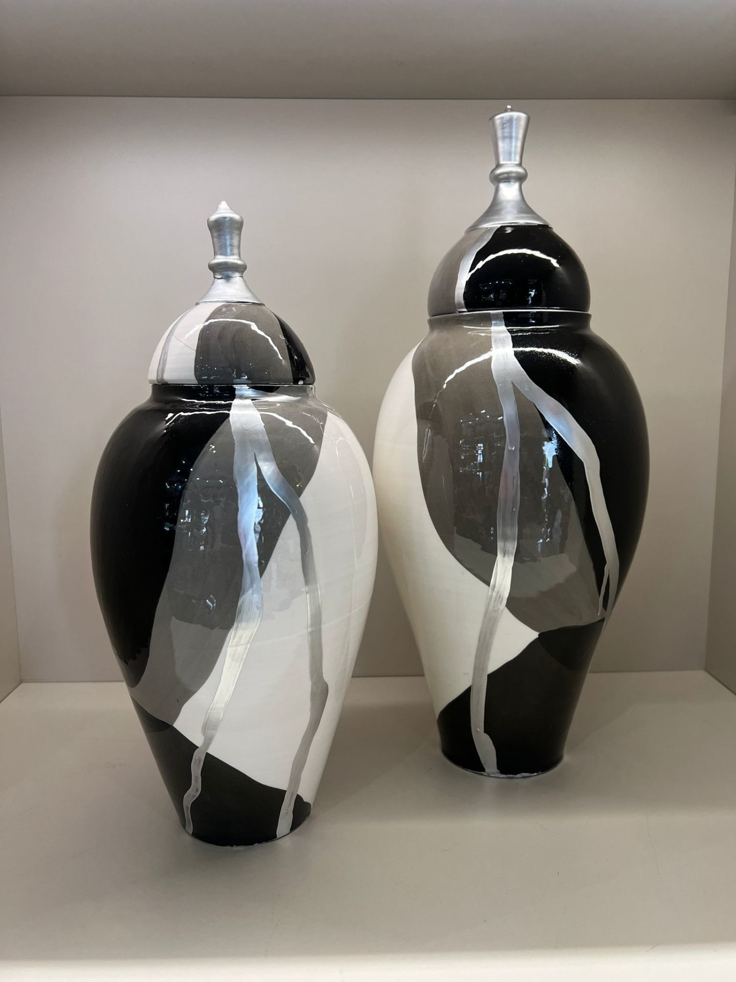 Desenli Gri Detaylı Küp 36 Cm