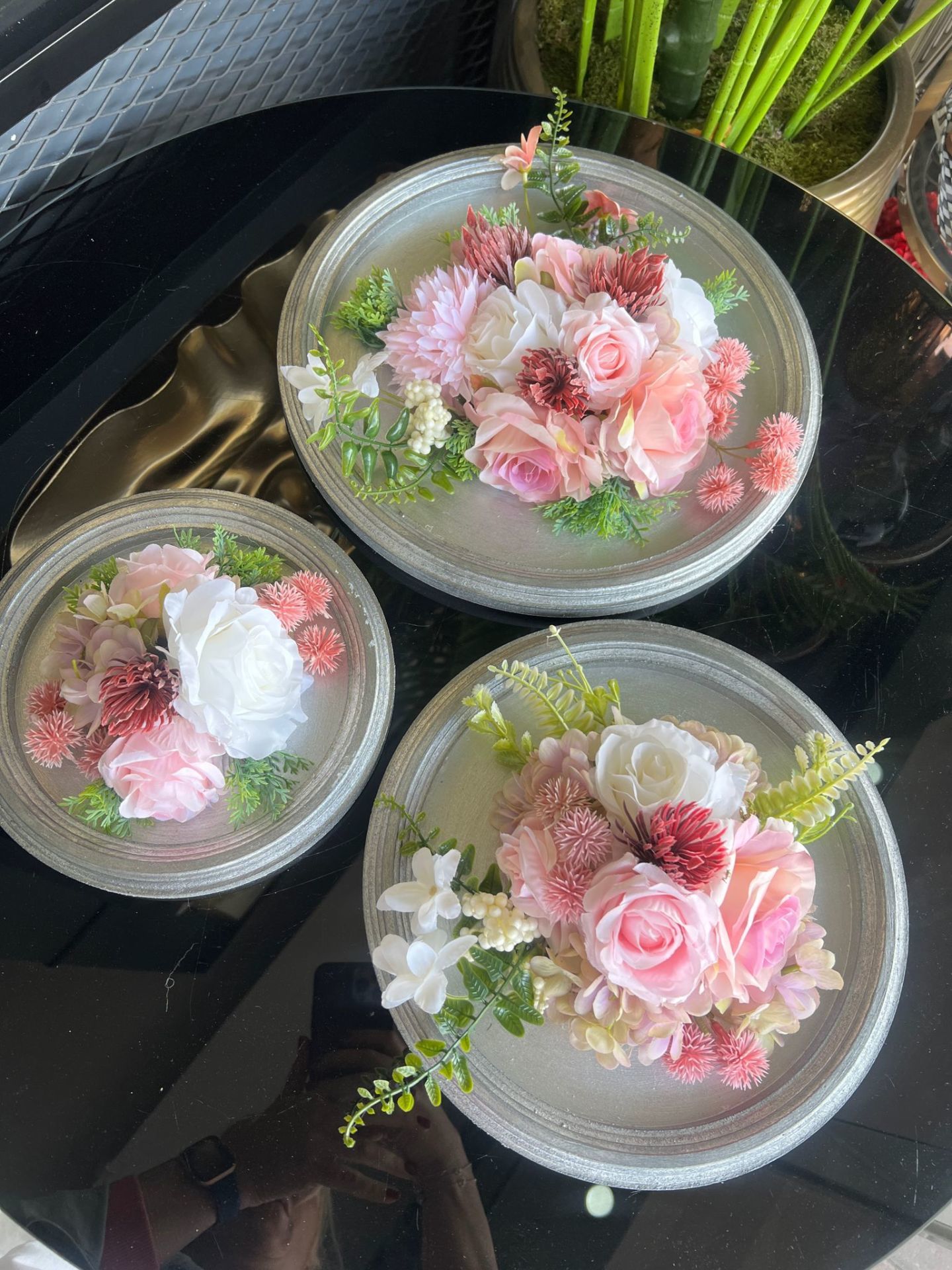 Yapay Çiçekli Ahşap Duvar Süsü No:15