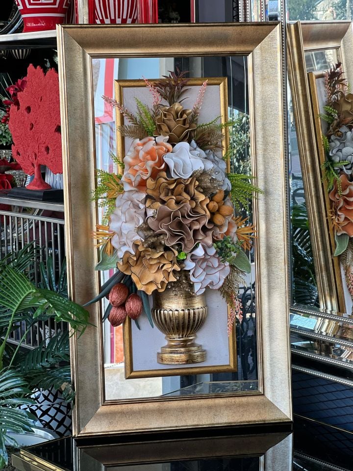 Dekoratif 3D Çiçekli Ayna Çerçeve