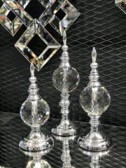 Kristal 3'lü Alem Antik Gümüş