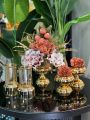 Yapay Çiçekli Gold 5 Parça Set No:11