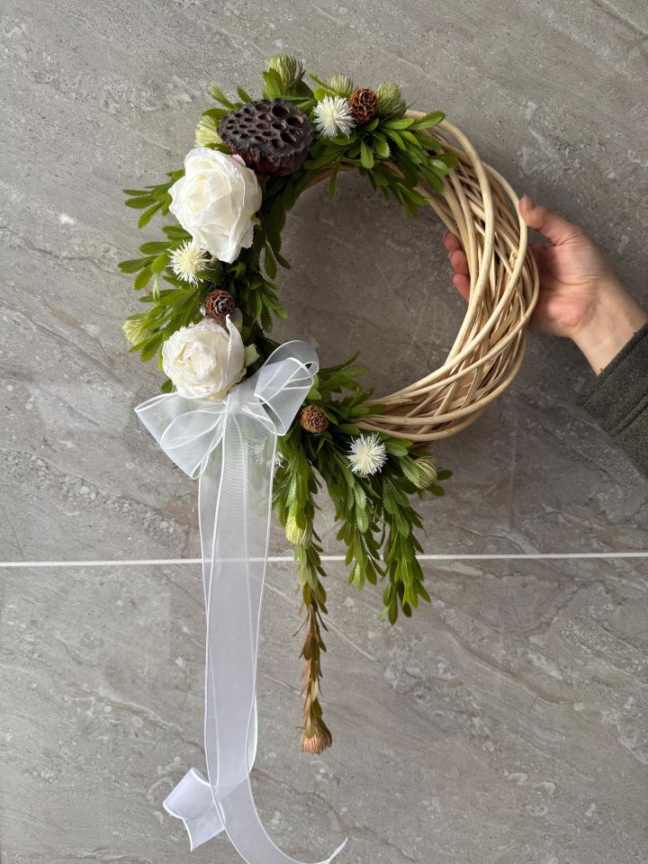 İkili Beyaz Tasarım Kapı Önü Paspas Set