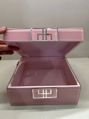 İthal Parlak Dekoratif Kutu Tek Küçük - Pembe