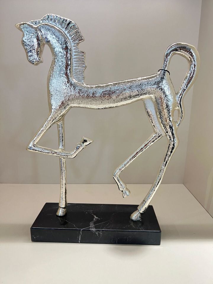 Mermer Kaideli Gümüş At Dekor