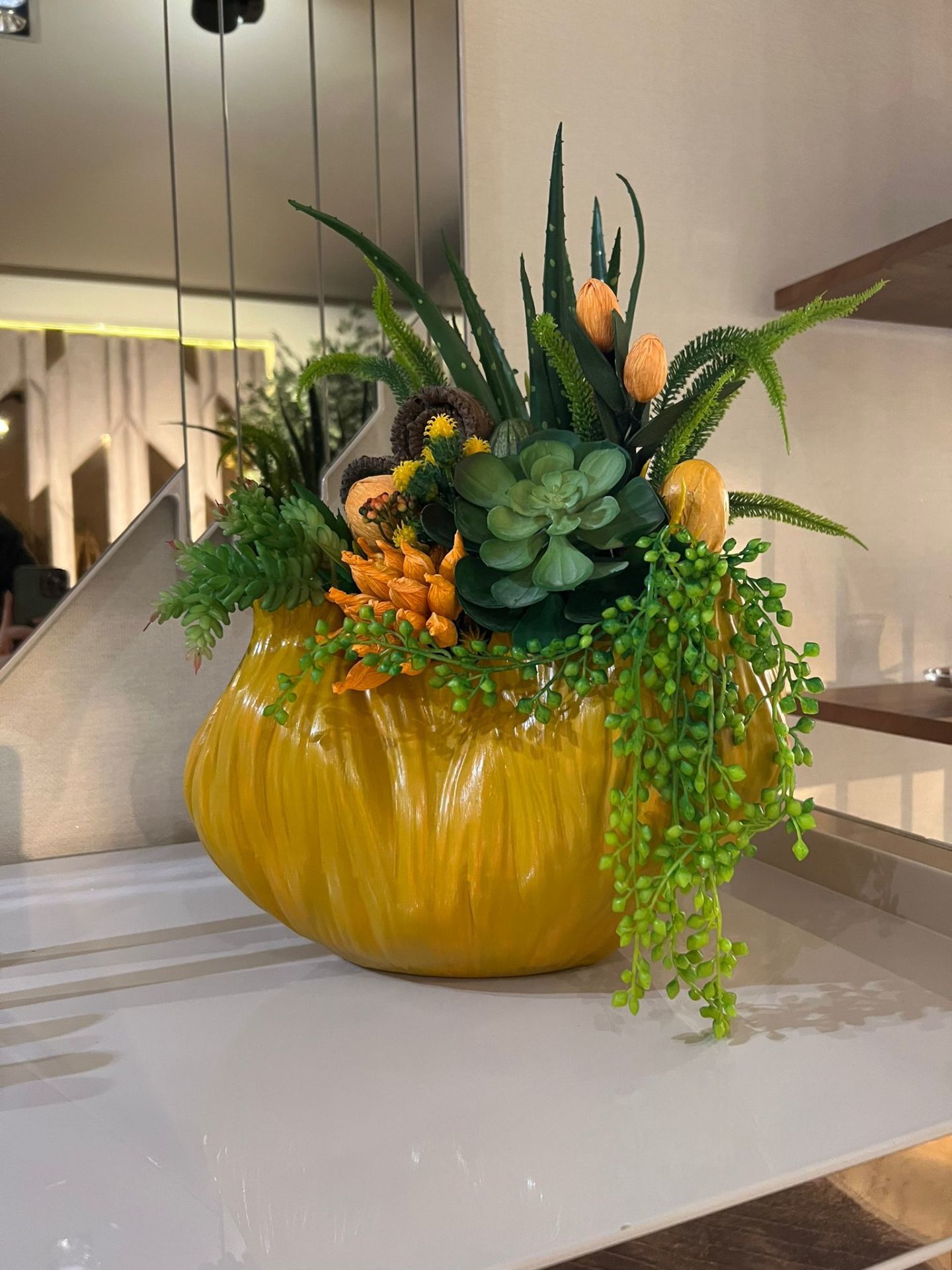 Yapay Sukulentli İstiridye Vazo No:6