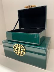 Gold Tokalı Yeşil Dekoratif Kutu Tek Büyük