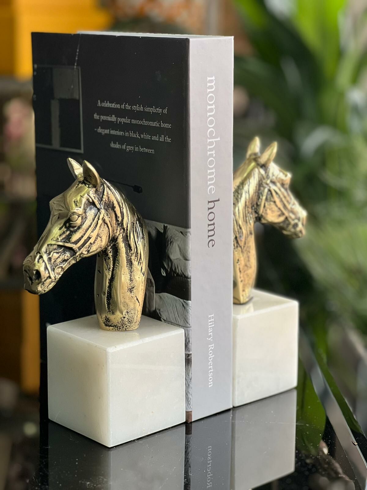 Pirinç At Kitap Tutucu Eskitme İkili