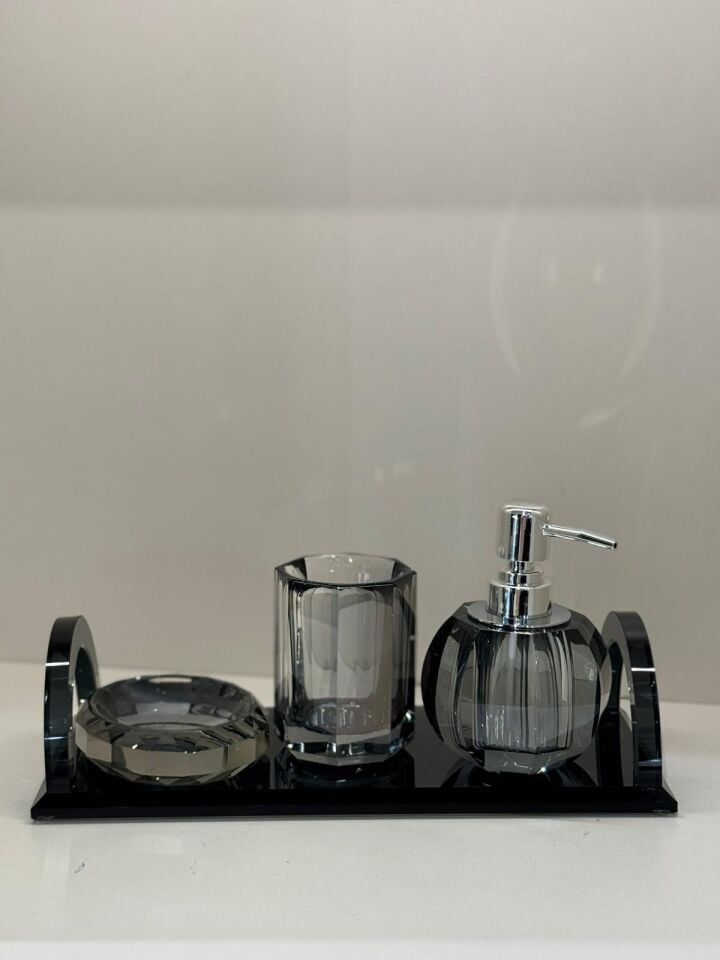 Kristal İthal  Banyo Seti - Füme No:2