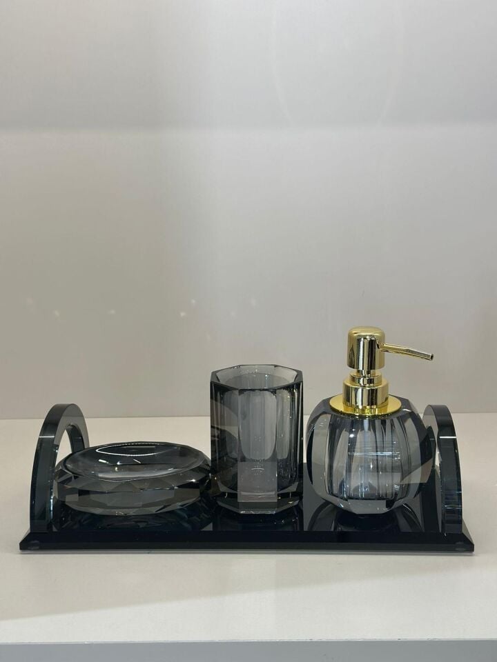 Kristal İthal  Banyo Seti - Füme No:4
