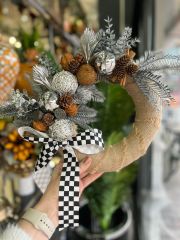 Dekoratif Kapı Çelenk Gümüş