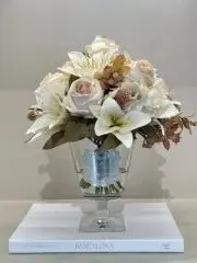 Güllü Ayaklı Lüx Vazo Orta Boy